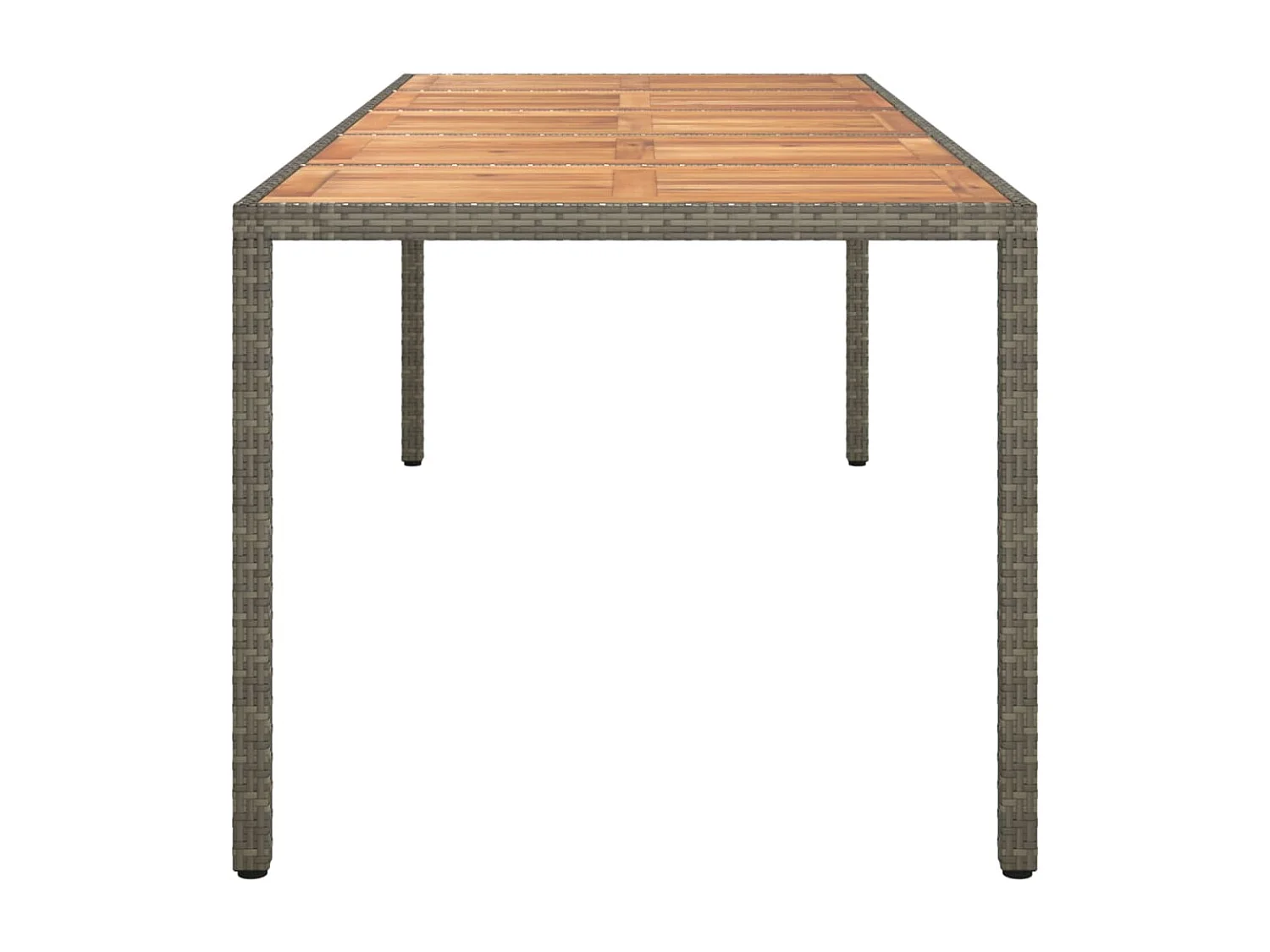 Table de jardin Gris 250x100x75 cm Résine tressée