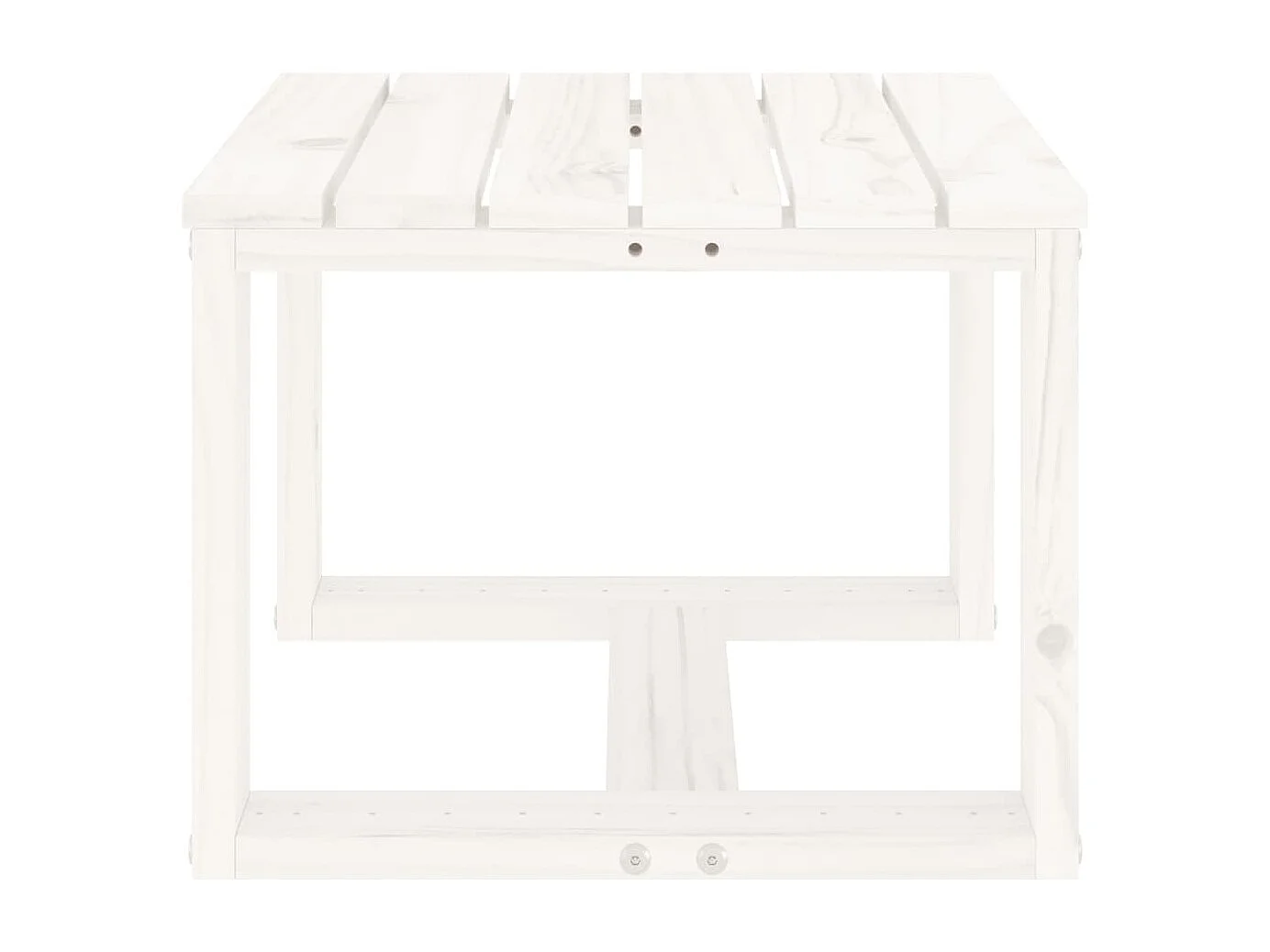 Garten-Beistelltisch Weiß 40x38x28,5 cm Massivholz Kiefer