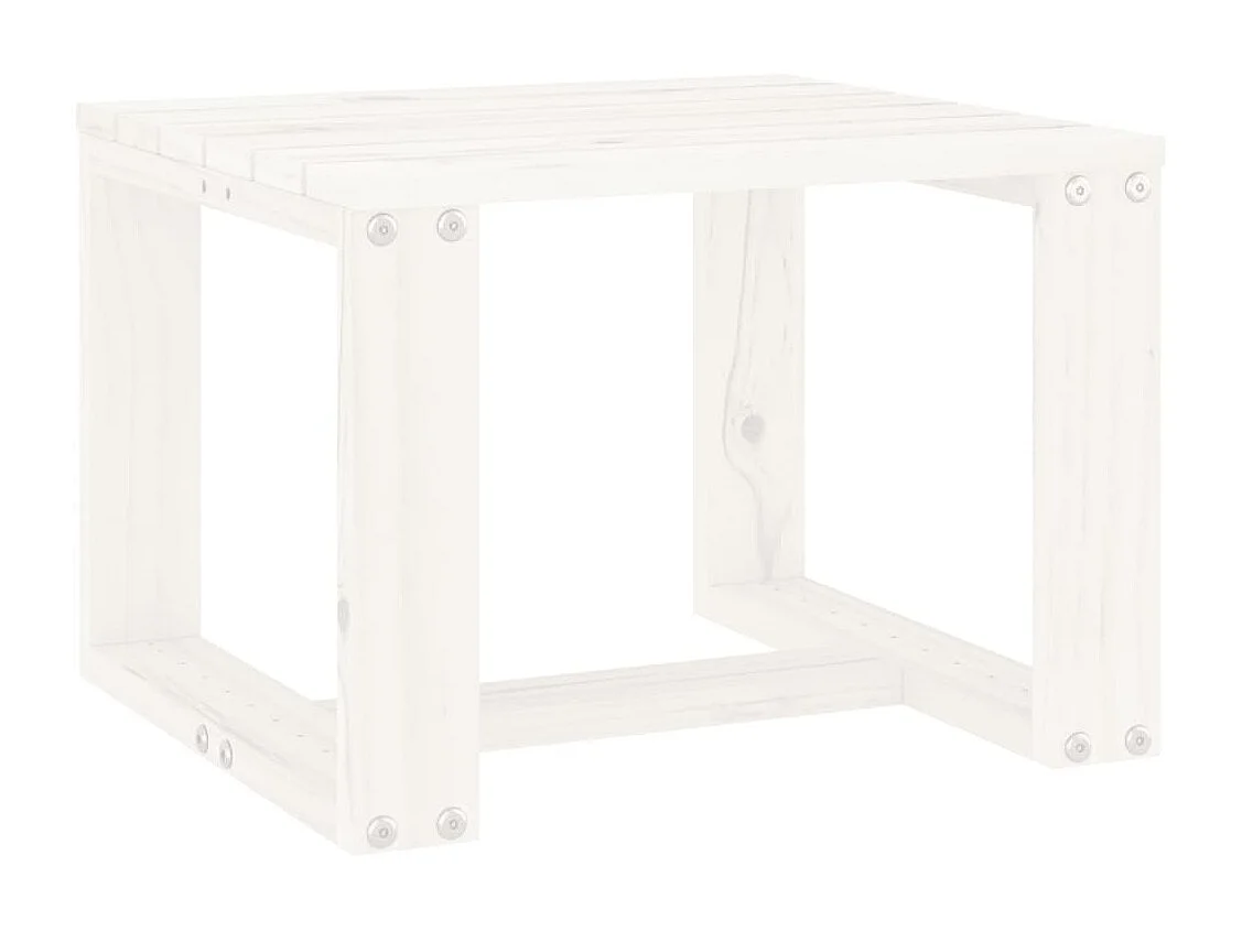 Garten-Beistelltisch Weiß 40x38x28,5 cm Massivholz Kiefer