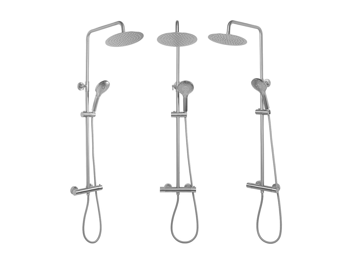 Set Doccia Con Termostato Rea Vincent Termostat Brush Nickel