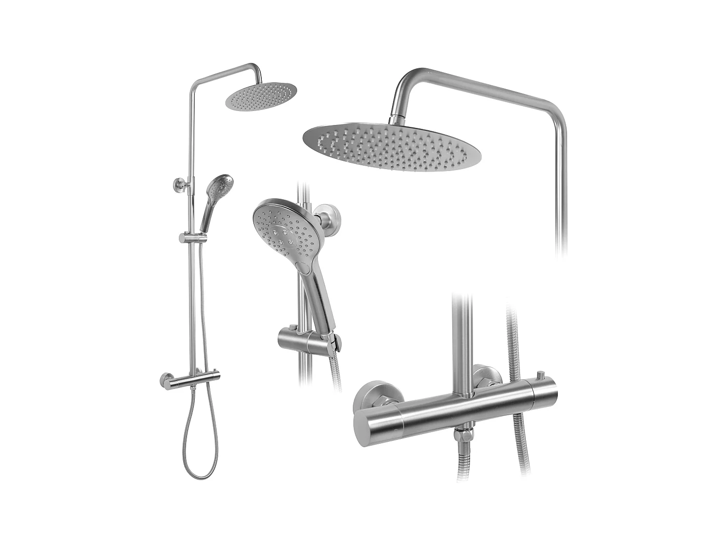 Kit De Douche Avec Thermostat Rea Vincent Termostat Brush Nickel