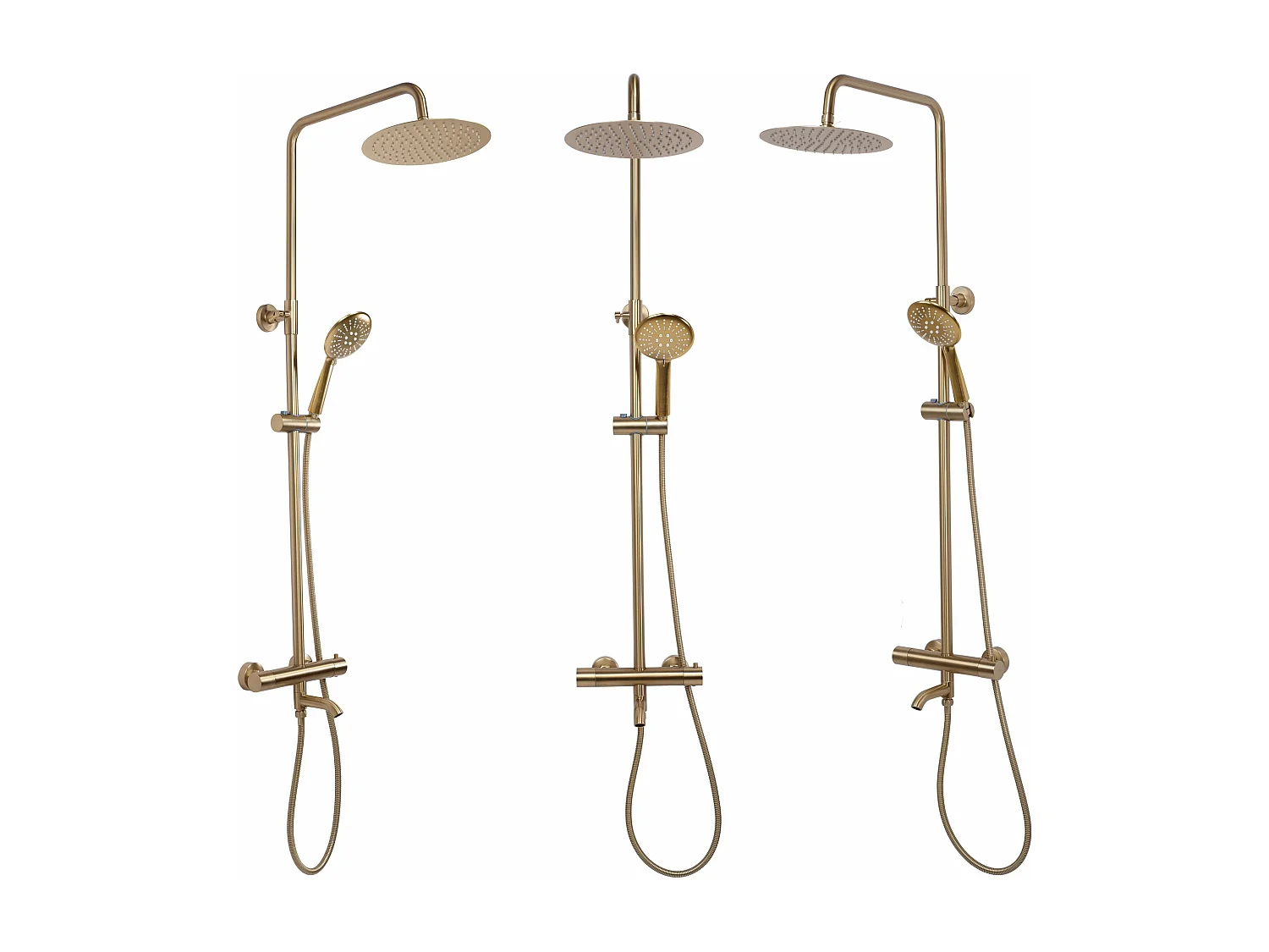 Doucheset Met Thermostaat Rea Lungo Termostat Brush Gold