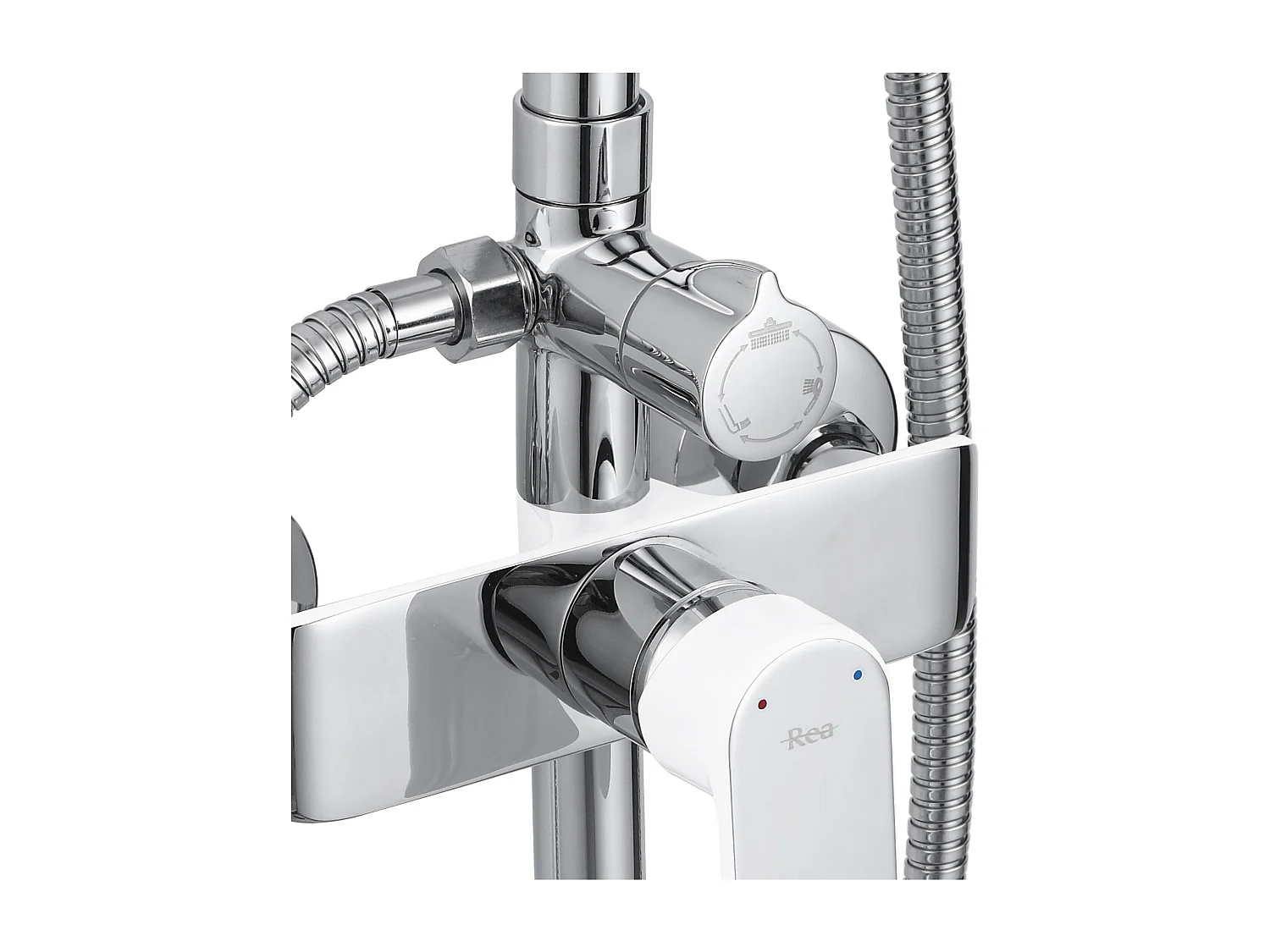 Conjunto De Ducha Rea My1805-77Cw Bloom White/Chrome