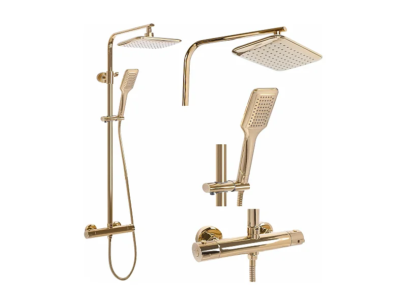 Kit De Douche Avec Thermostat Rea Tom Termostat Gold