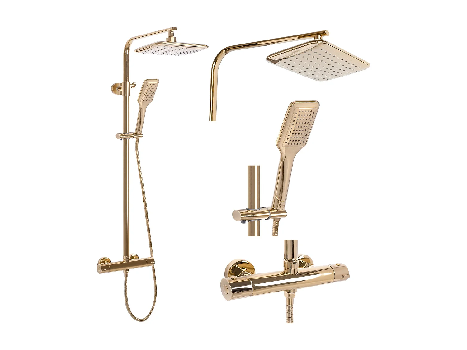 Kit De Douche Avec Thermostat Rea Tom Termostat Gold