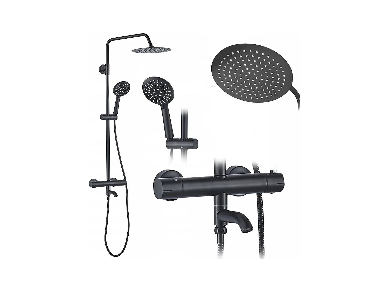 Kit De Douche Rea Lungo Thermostat Black