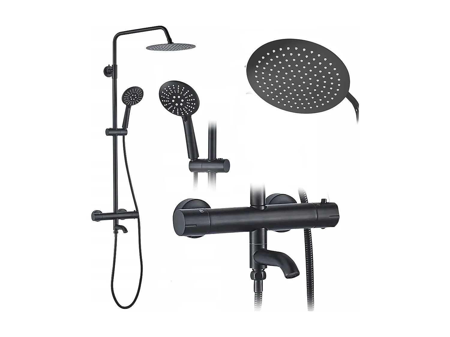 Kit De Douche Rea Lungo Thermostat Black