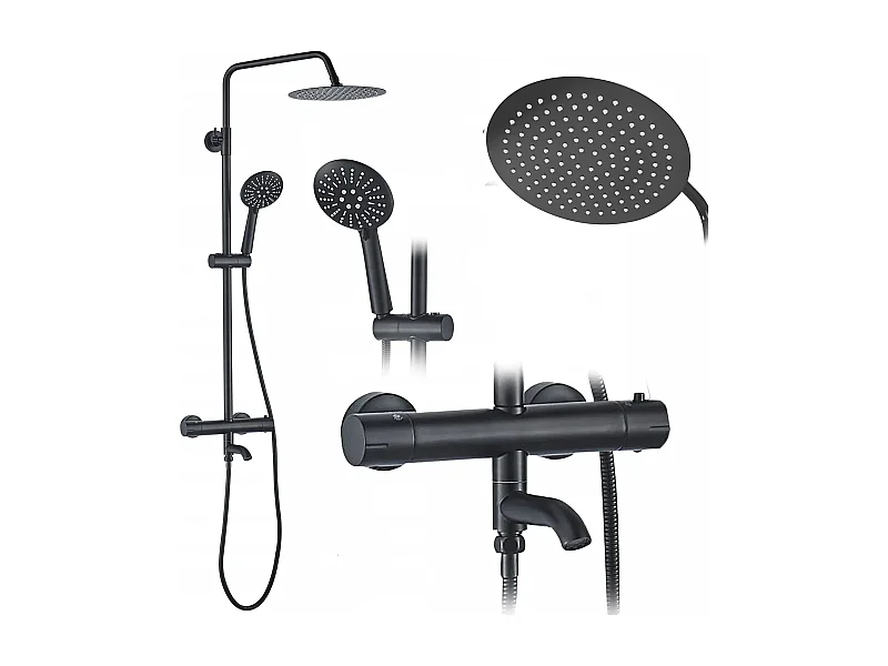 Kit De Douche Rea Lungo Thermostat Black