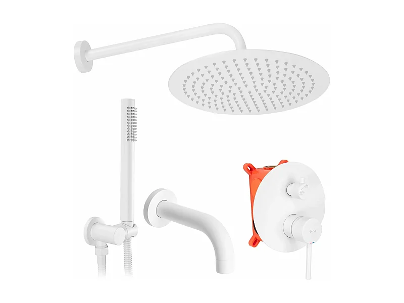 Unterputz Wannen-Duschset Rea Lungo White