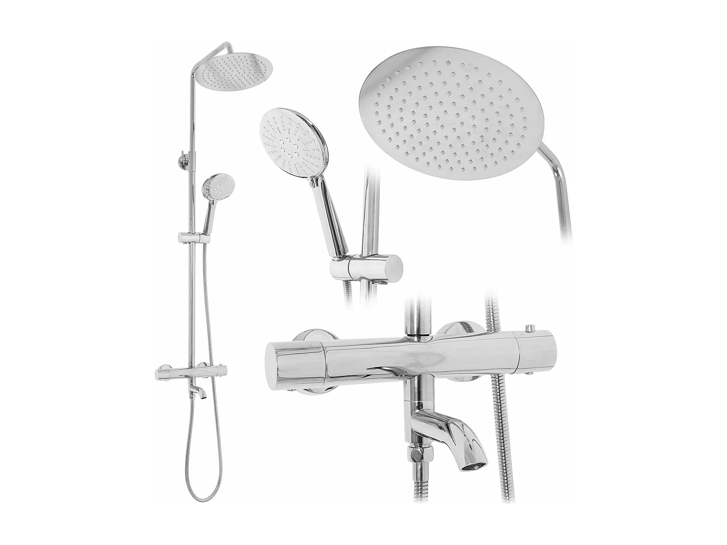 Conjunto De Duche Com Termóstato Rea Lungo Termostat Chrome