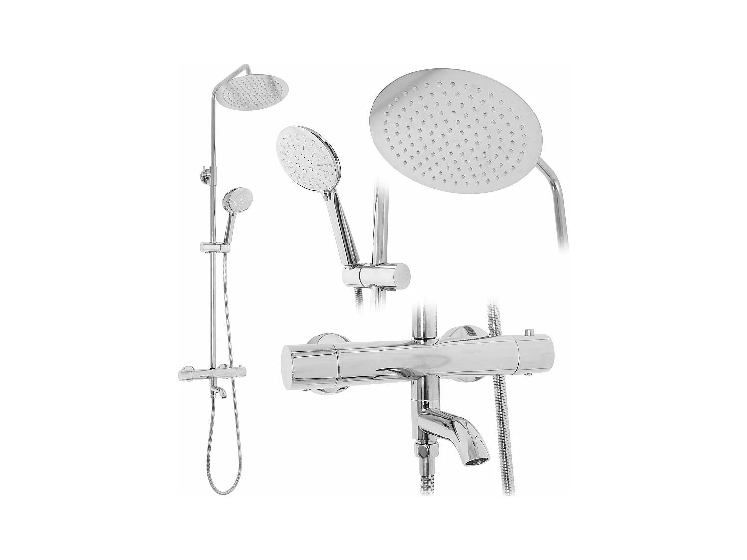 Kit De Douche Avec Thermostat Rea Lungo Termostat Chrome