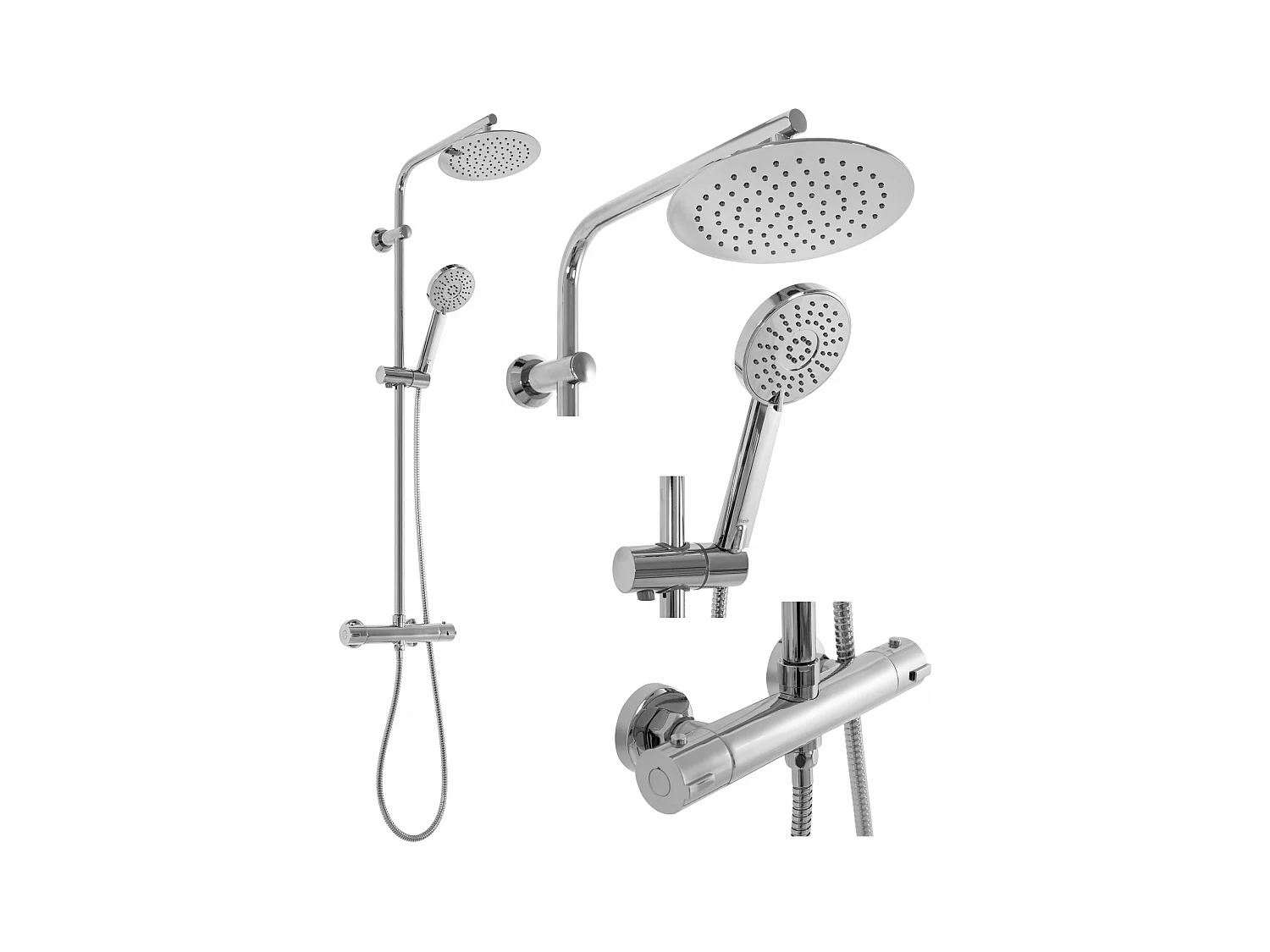 Kit De Douche Avec Thermostat Rea Bliss Termostat Chrome