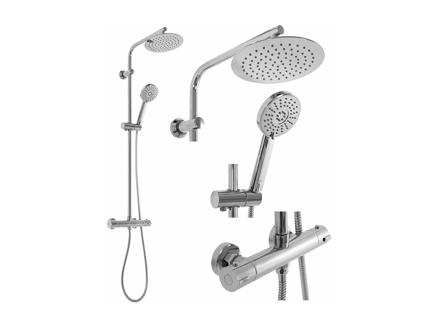 Kit De Douche Avec Thermostat Rea Bliss Termostat Chrome