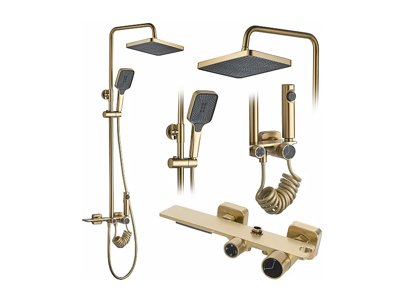 Doucheset Rea Helix Brush Gold