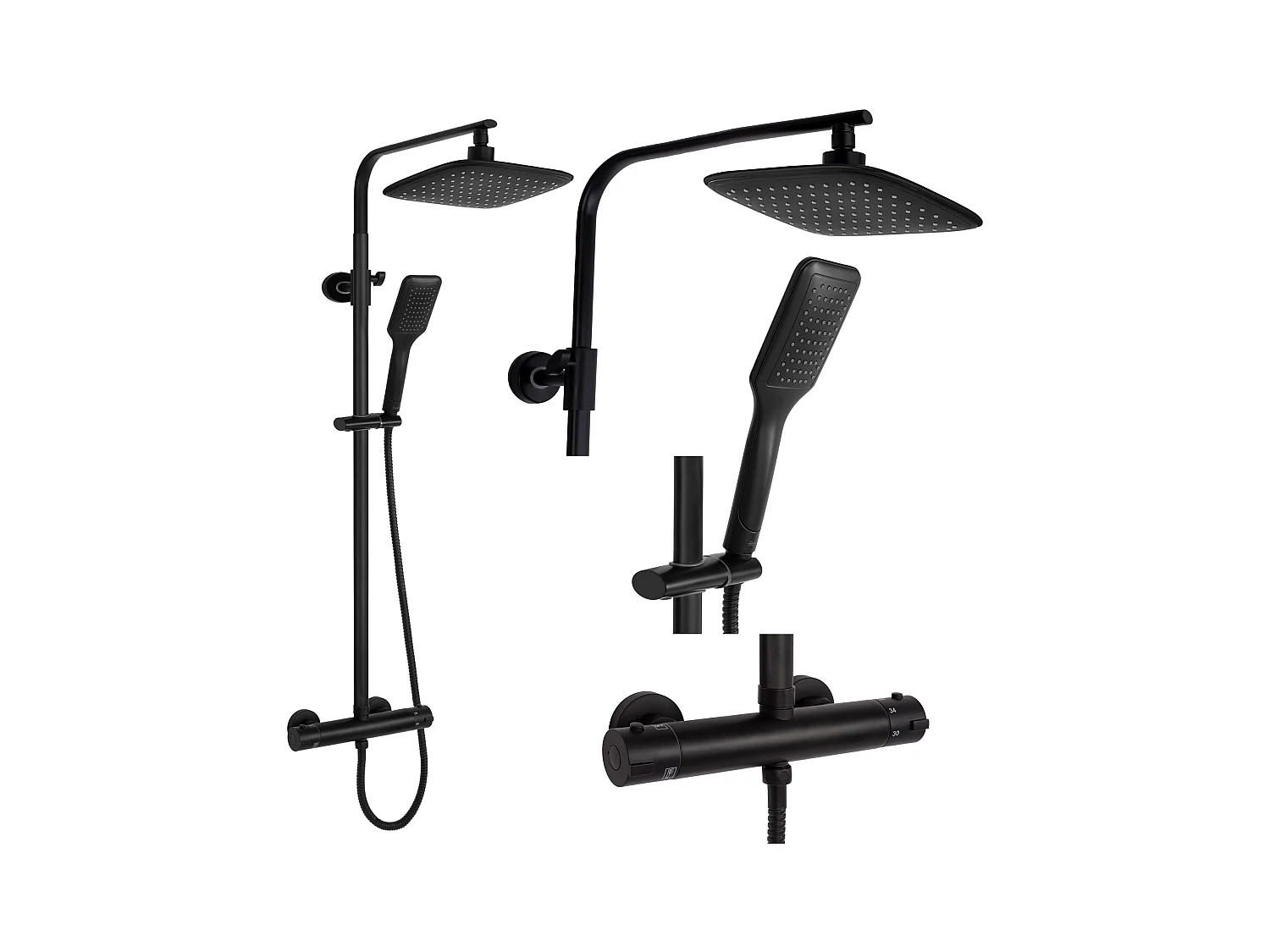 Kit De Douche Rea Tom Thermostat Black