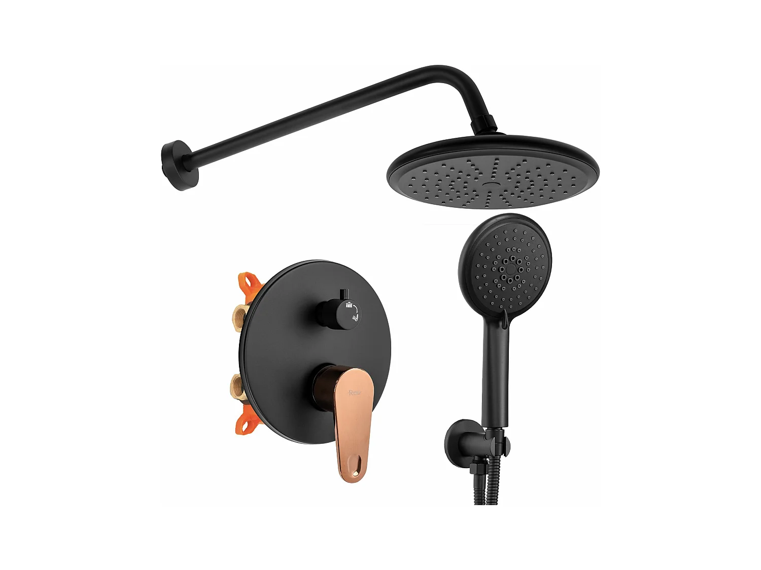 Kit De Douche Encastré Rea Mild Black/Rose Gold