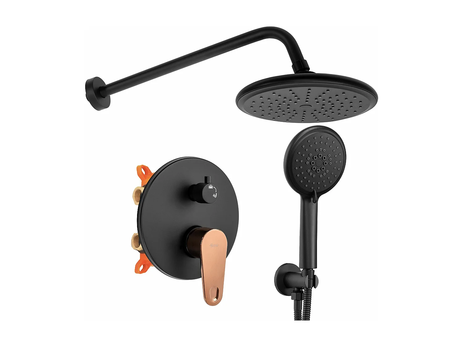 Kit De Douche Encastré Rea Mild Black/Rose Gold