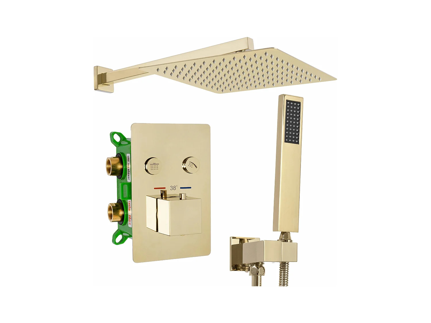 Kit De Douche Avec Thermostat Rea Fenix-Davis Termostat Gold
