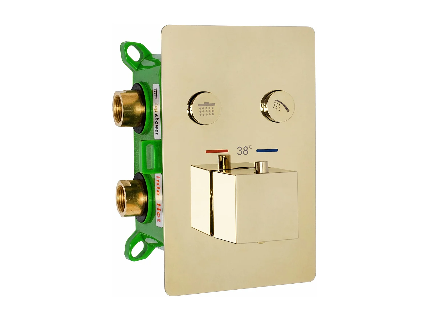 Duschgarnitur Mit Thermostat Rea Fenix-Davis Termostat Gold