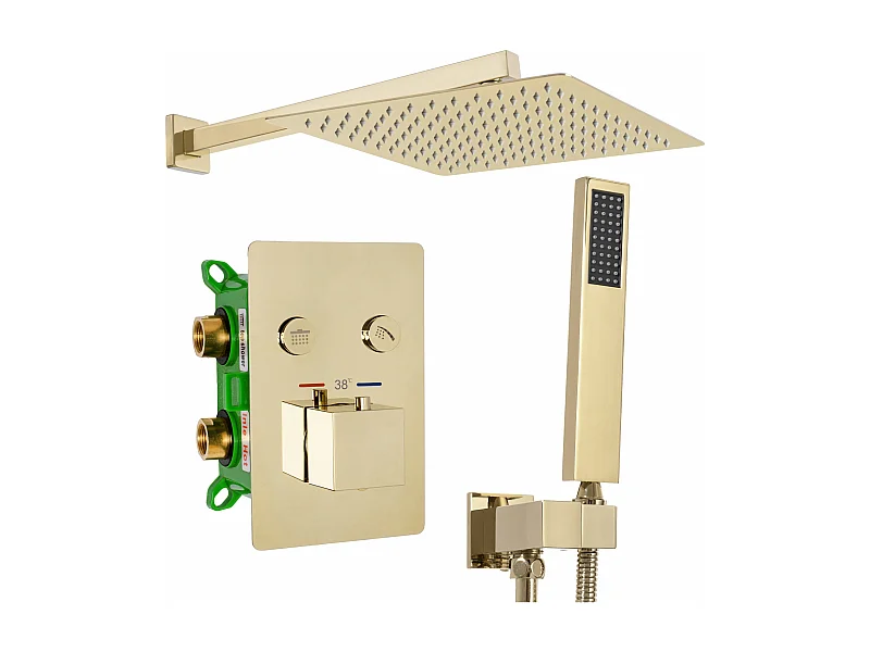 Kit De Douche Avec Thermostat Rea Fenix-Davis Termostat Gold