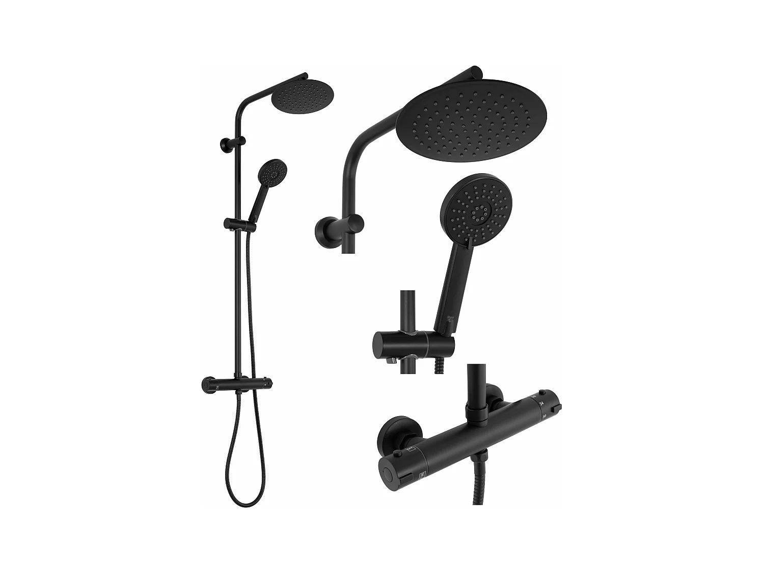 Kit De Douche Rea Bliss Thermostat Black