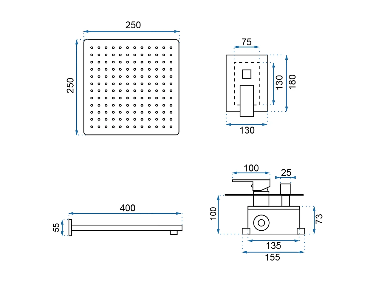 Kit De Douche Rea Fenix Chrome