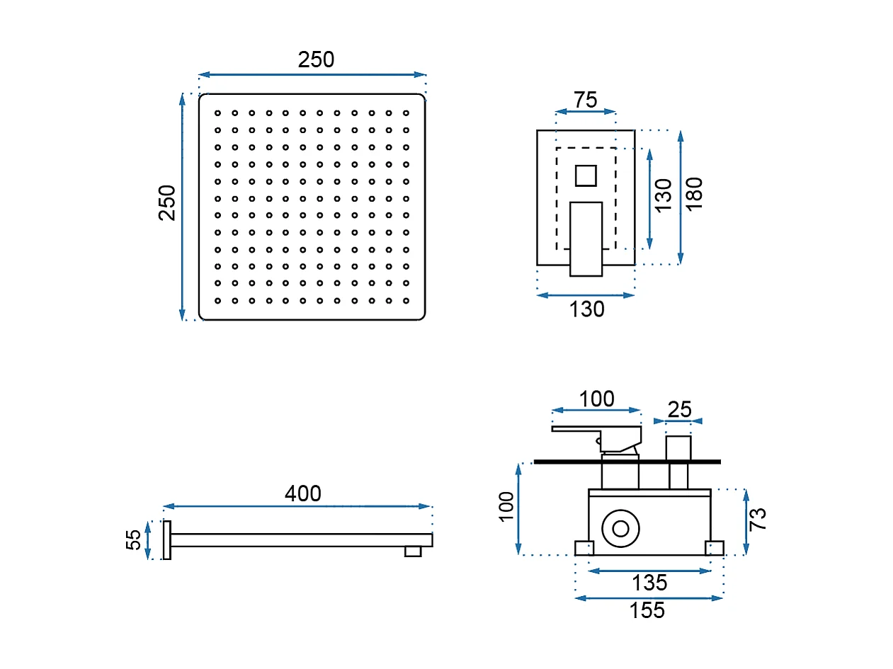 Conjunto De Ducha Rea Fenix Chrome