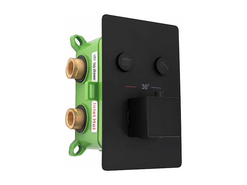 Kit De Douche Avec Thermostat Rea Fenix-Davis Termostat Black