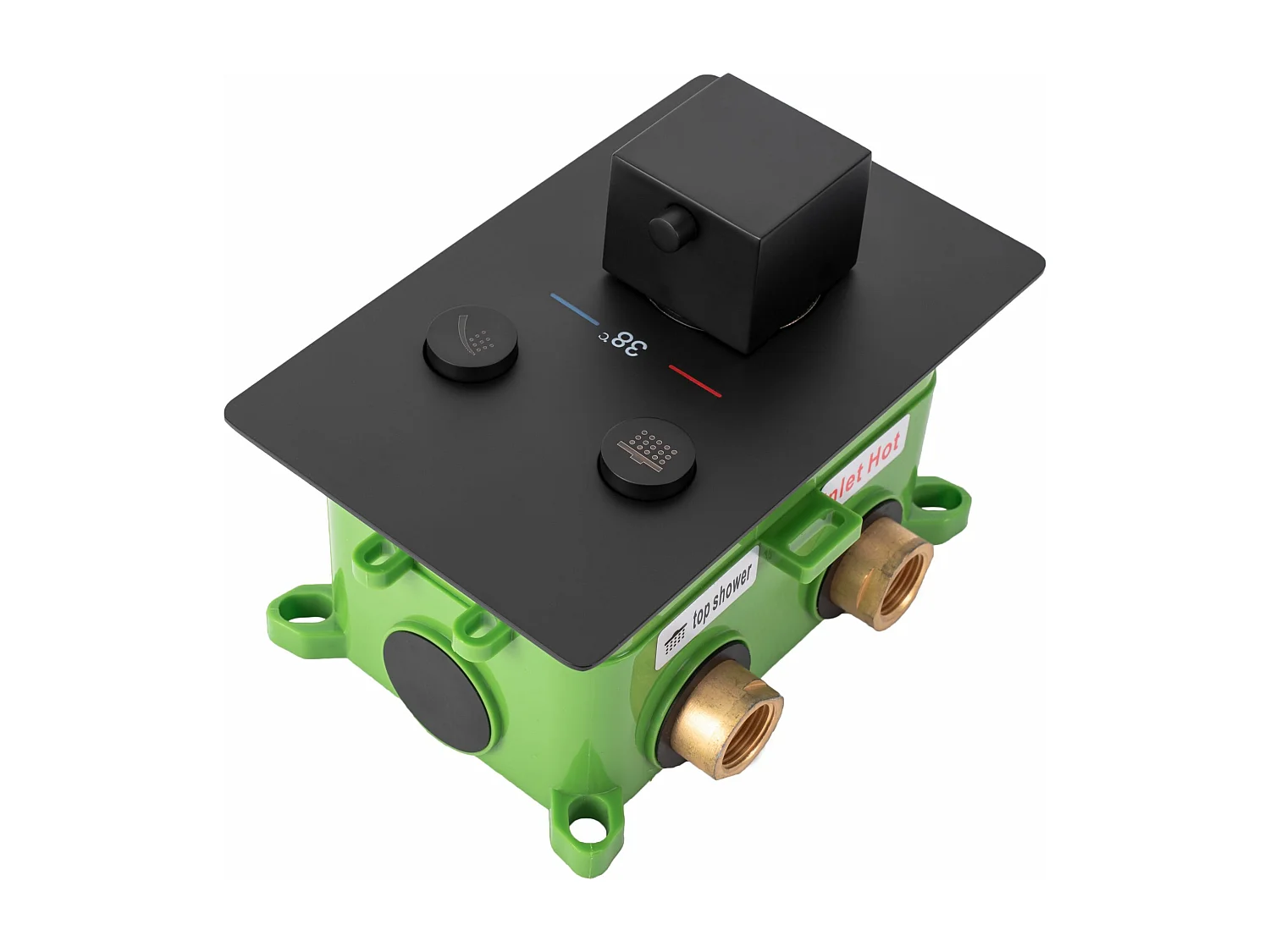 Kit De Douche Avec Thermostat Rea Fenix-Davis Termostat Black