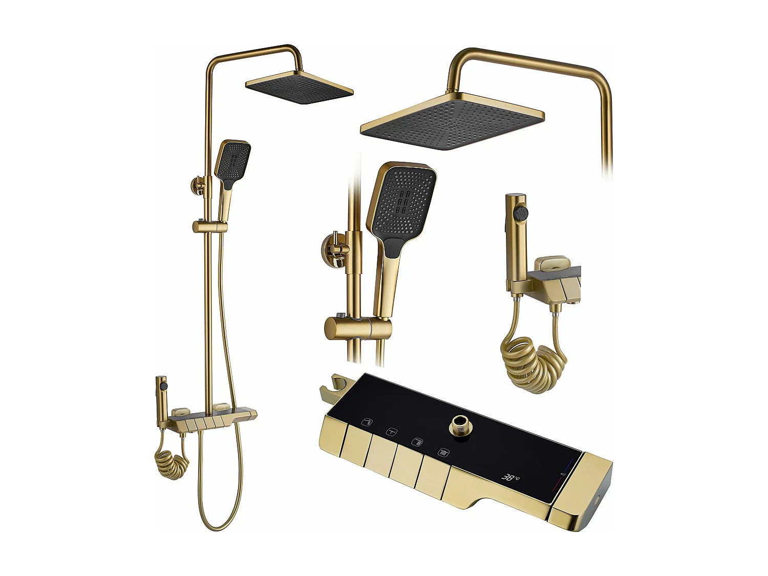 Doucheset Rea Rob Thermostat Brush Gold