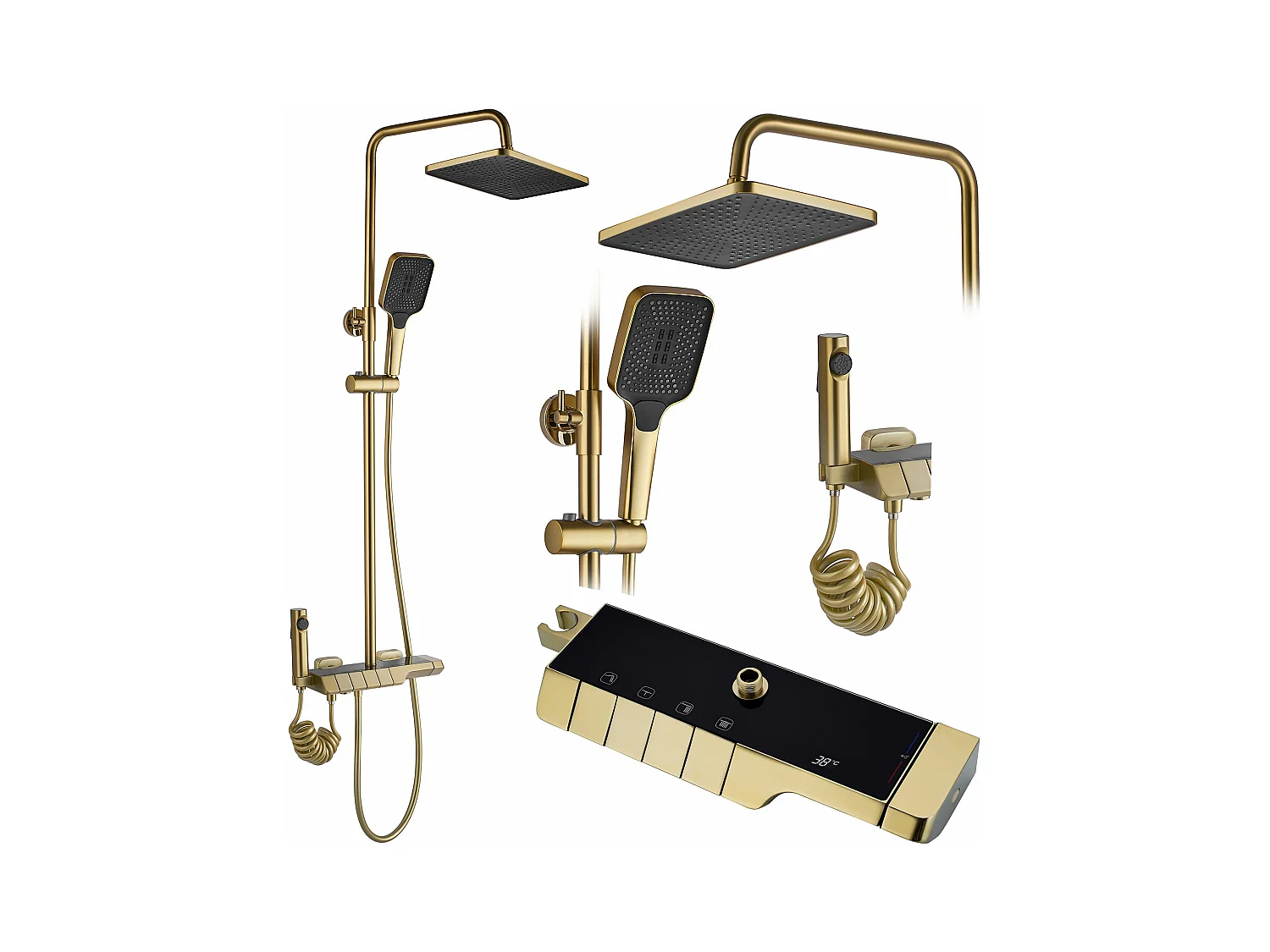 Kit De Douche Rea Rob Thermostat Brush Gold