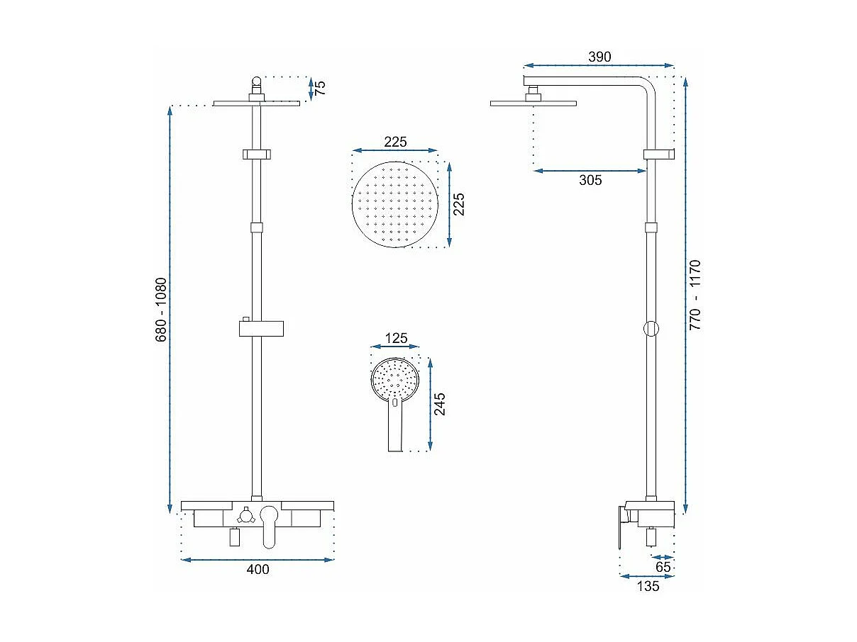 Kit De Douche Rea Santos Black