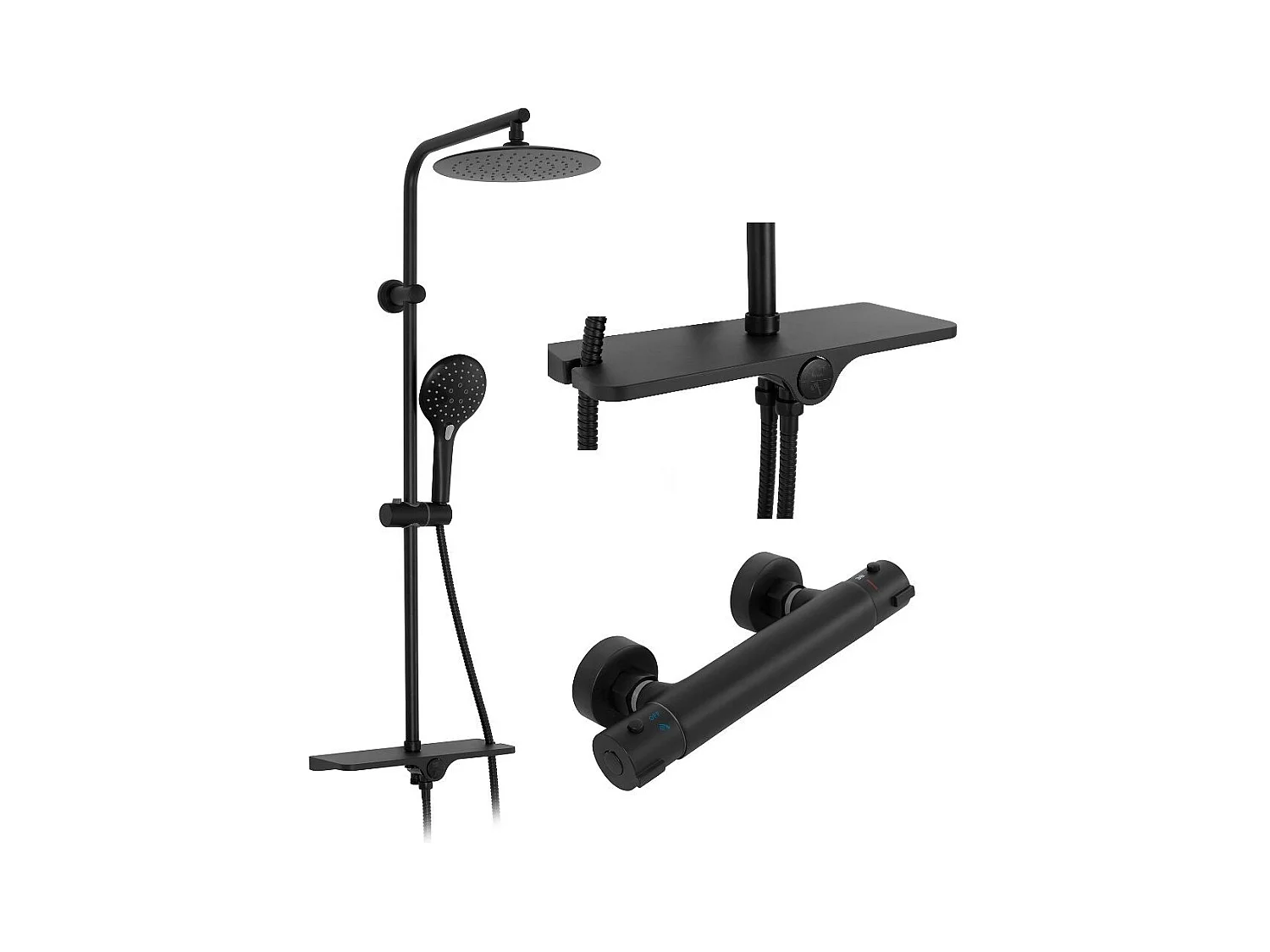 Kit De Douche Avec Thermostat Rea Mike Termostat Black