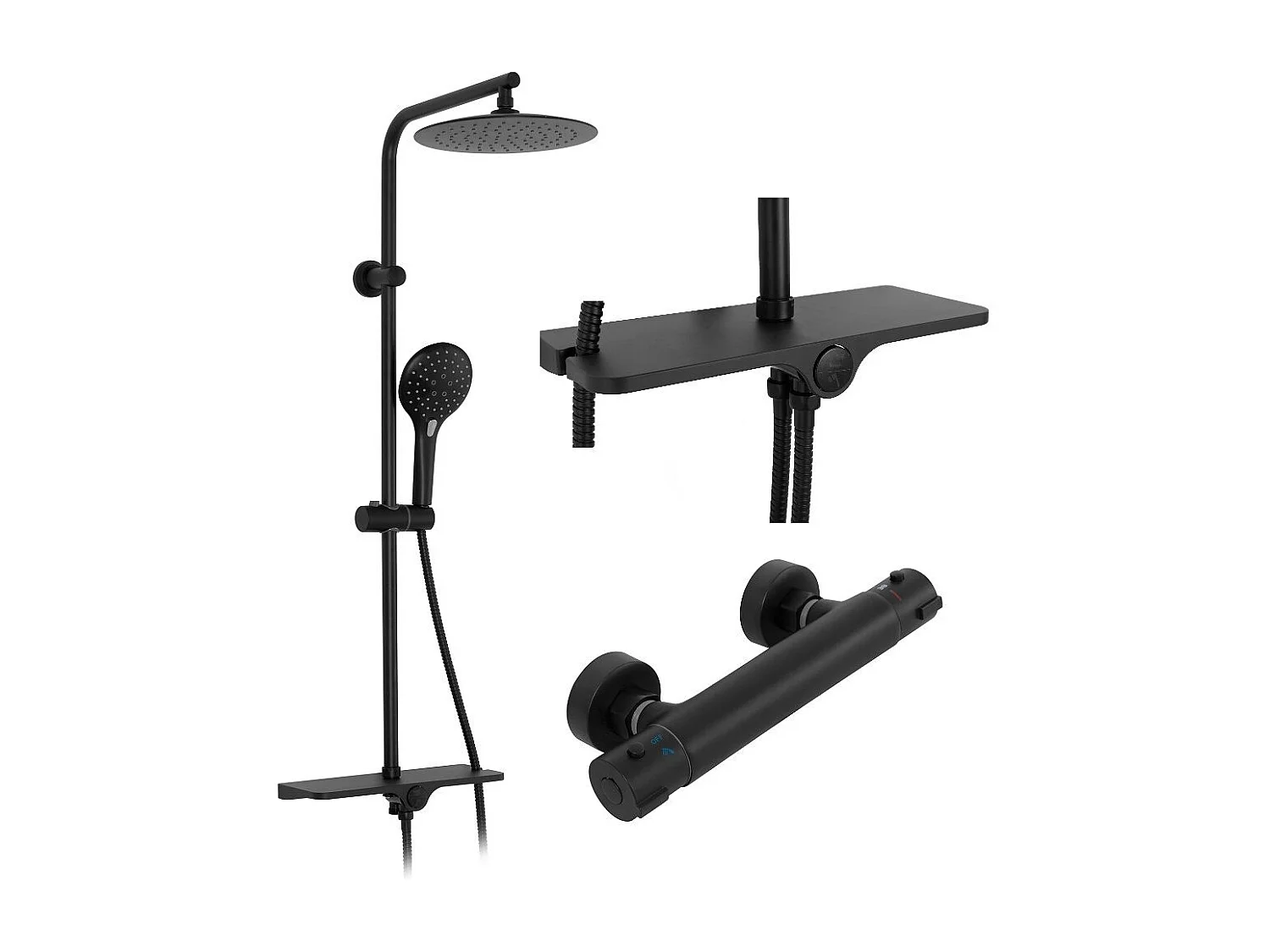 Conjunto De Duche Com Termóstato Rea Mike Termostat Black