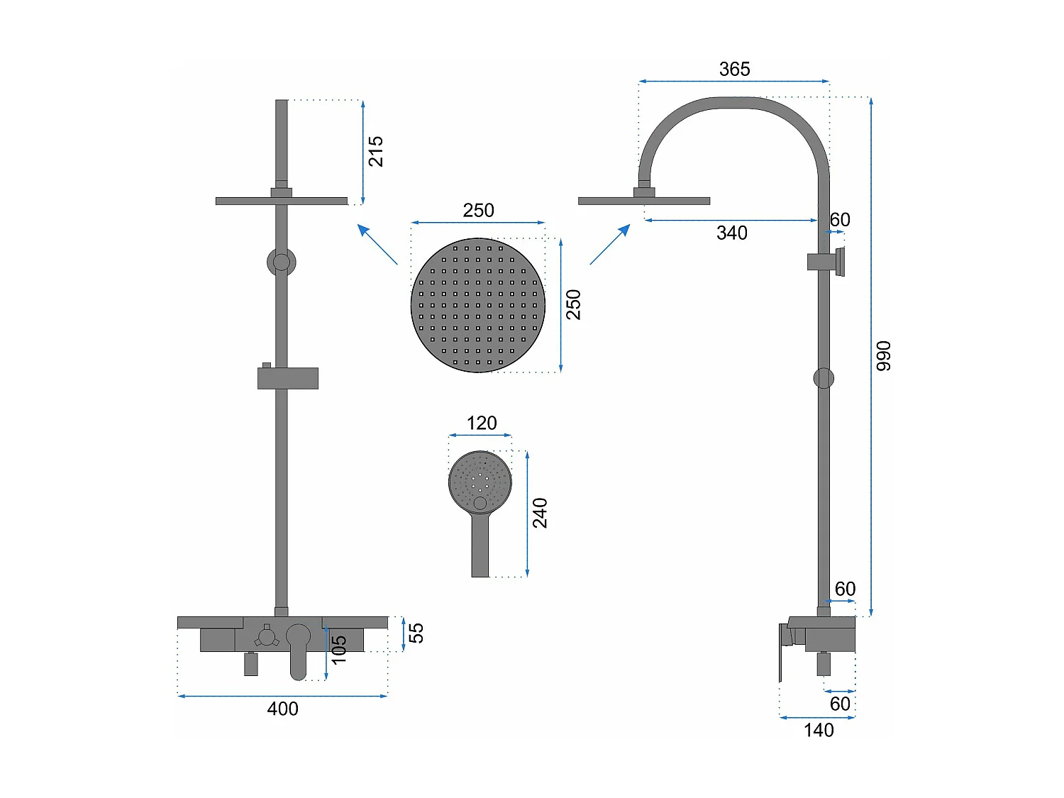 Doucheset Rea Vigo Black