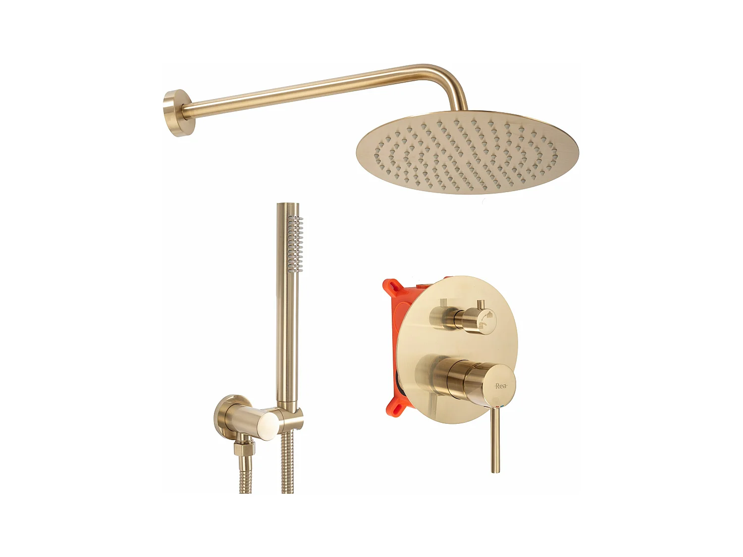 Kit De Douche Encastré Rea Lungo Brush Gold