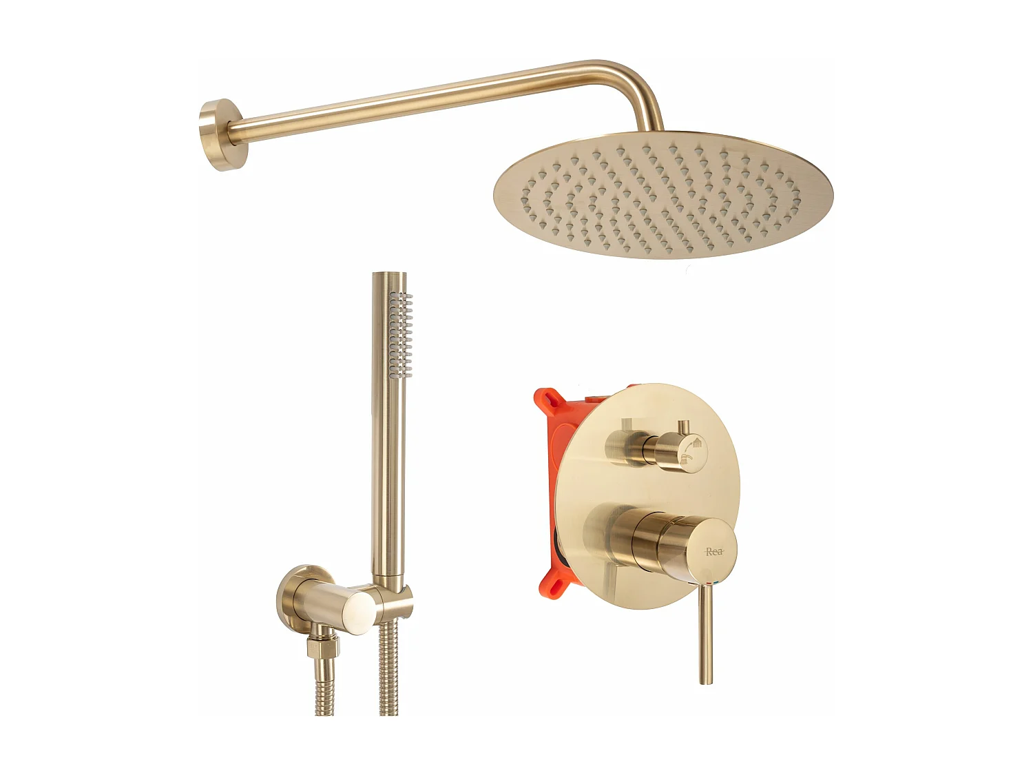 Kit De Douche Encastré Rea Lungo Brush Gold