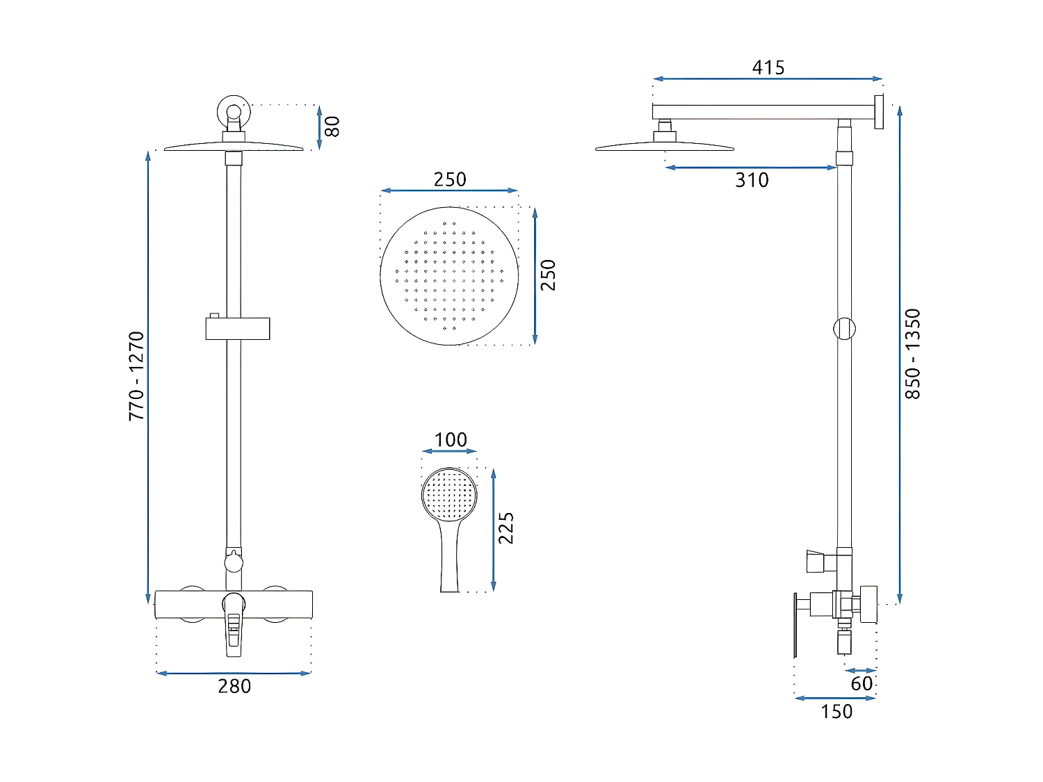 KIT de DOUCHE REA ALDI CHROME