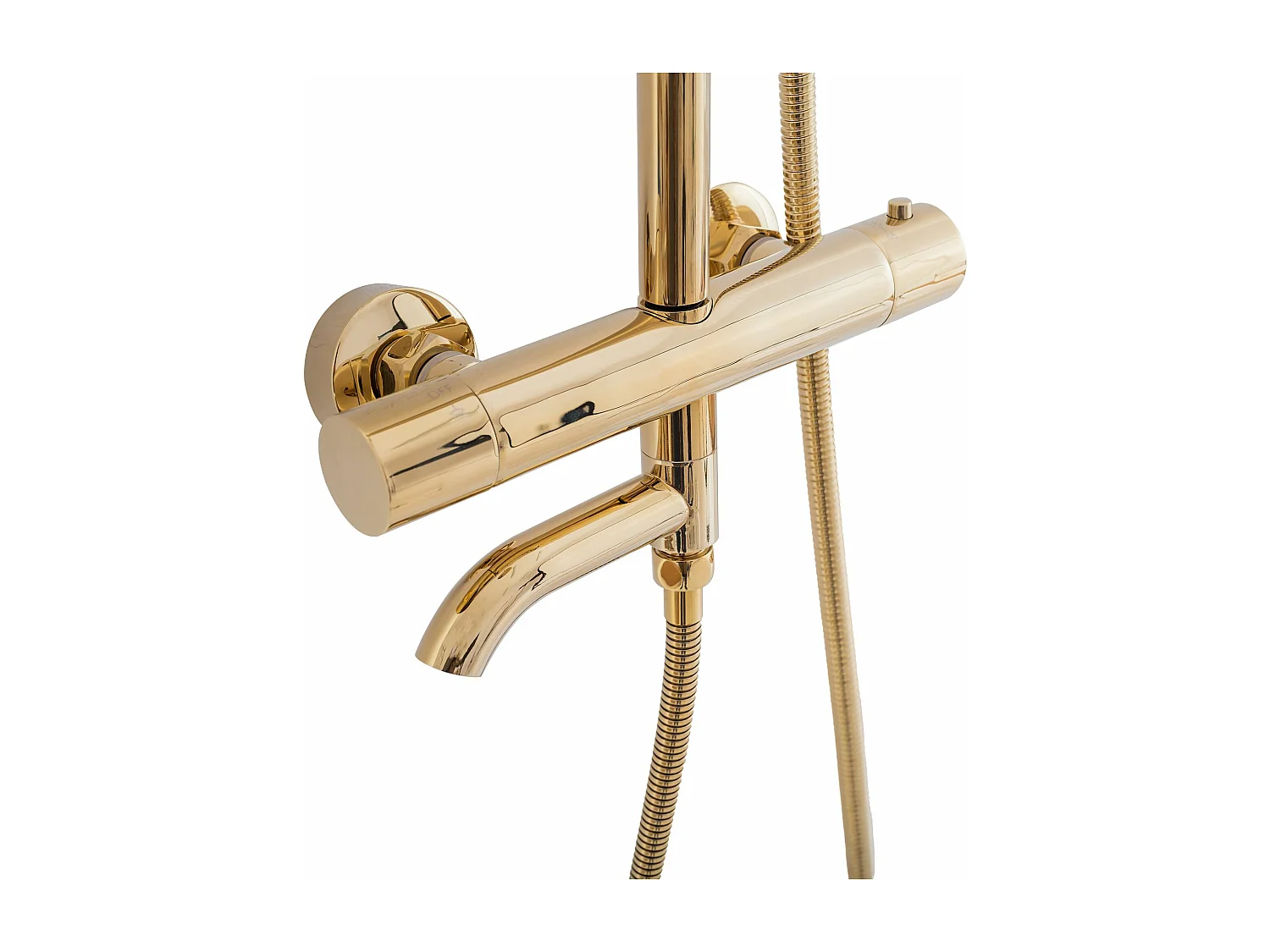 Kit de douche avec thermostat REA Lungo TermoStat Gold - Pommeau de douche ultra-pluie et robinet avec éléments