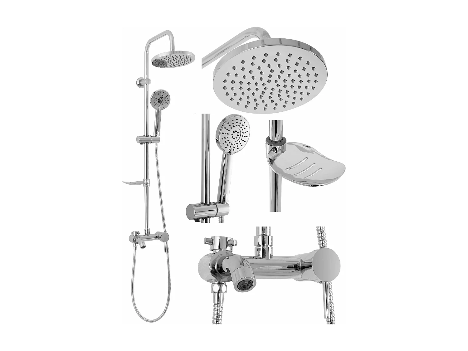 Conjunto De Chuveiro Cromado Rea Luis Chrome