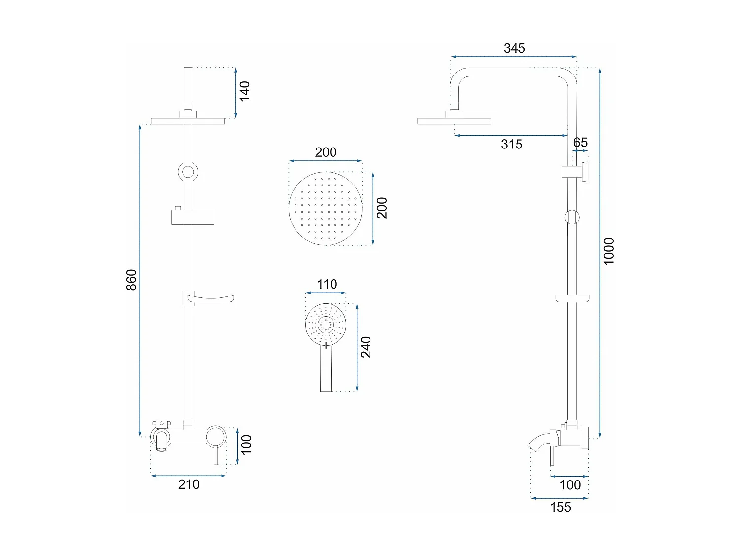 Conjunto De Chuveiro Cromado Rea Luis Chrome