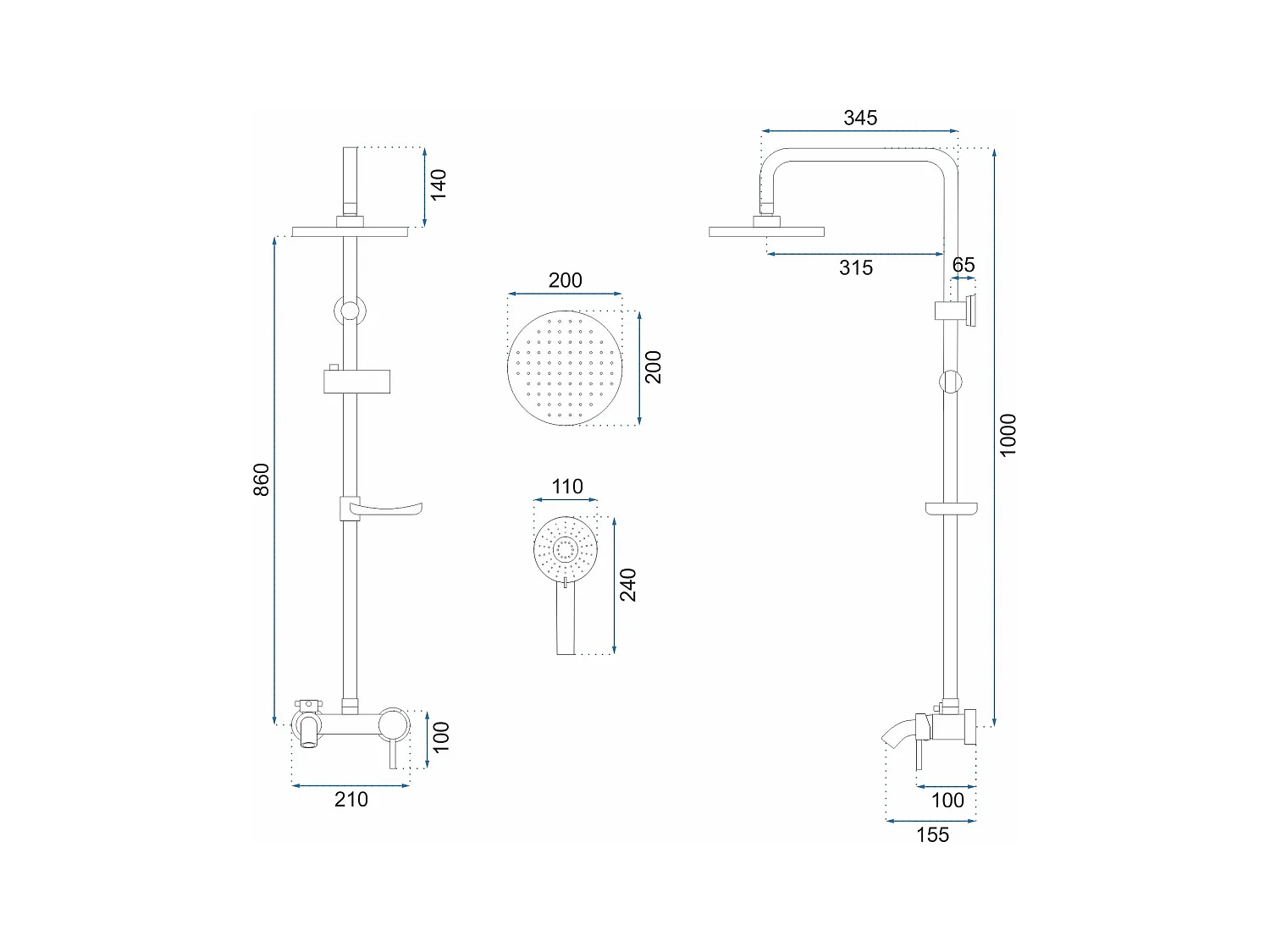 Doucheset Rea Luis Chrome