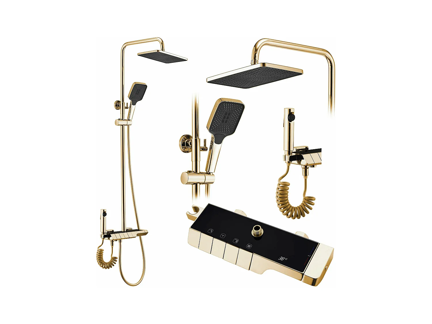 Kit De Douche Avec Thermostat Rea Rob Termostat Gold