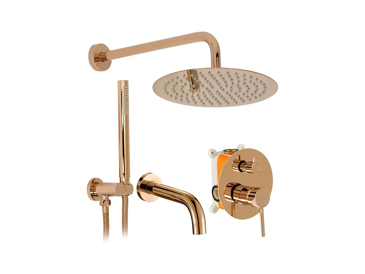 Colonne De Douche-Baignoire Encastrée Rea Lungo Rose Gold