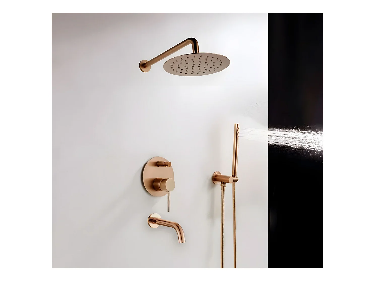 Colonne De Douche-Baignoire Encastrée Rea Lungo Rose Gold
