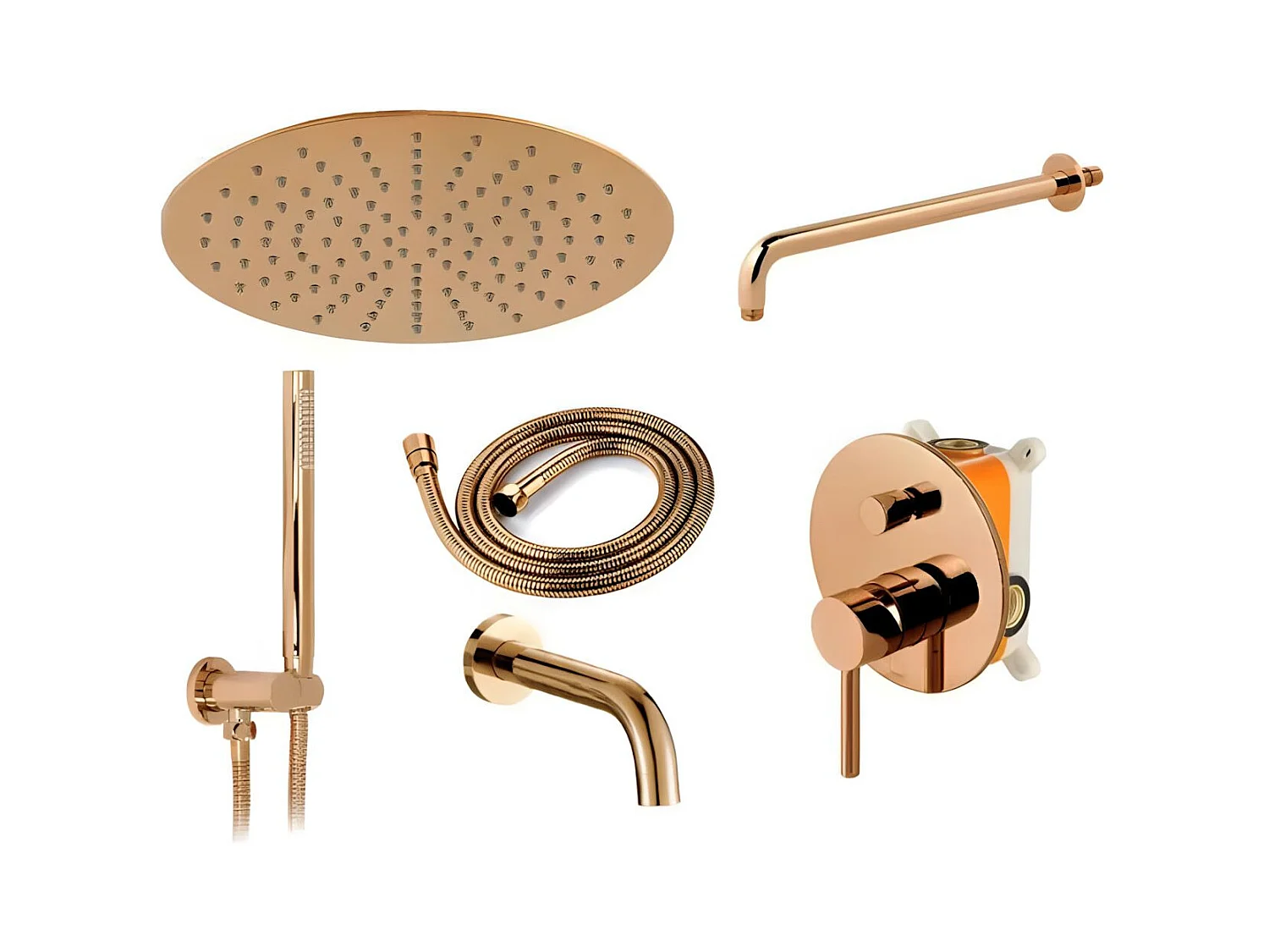 Colonne De Douche-Baignoire Encastrée Rea Lungo Rose Gold