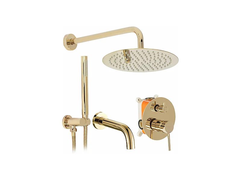 Unterputz Wannen-Duschset Rea Lungo Gold