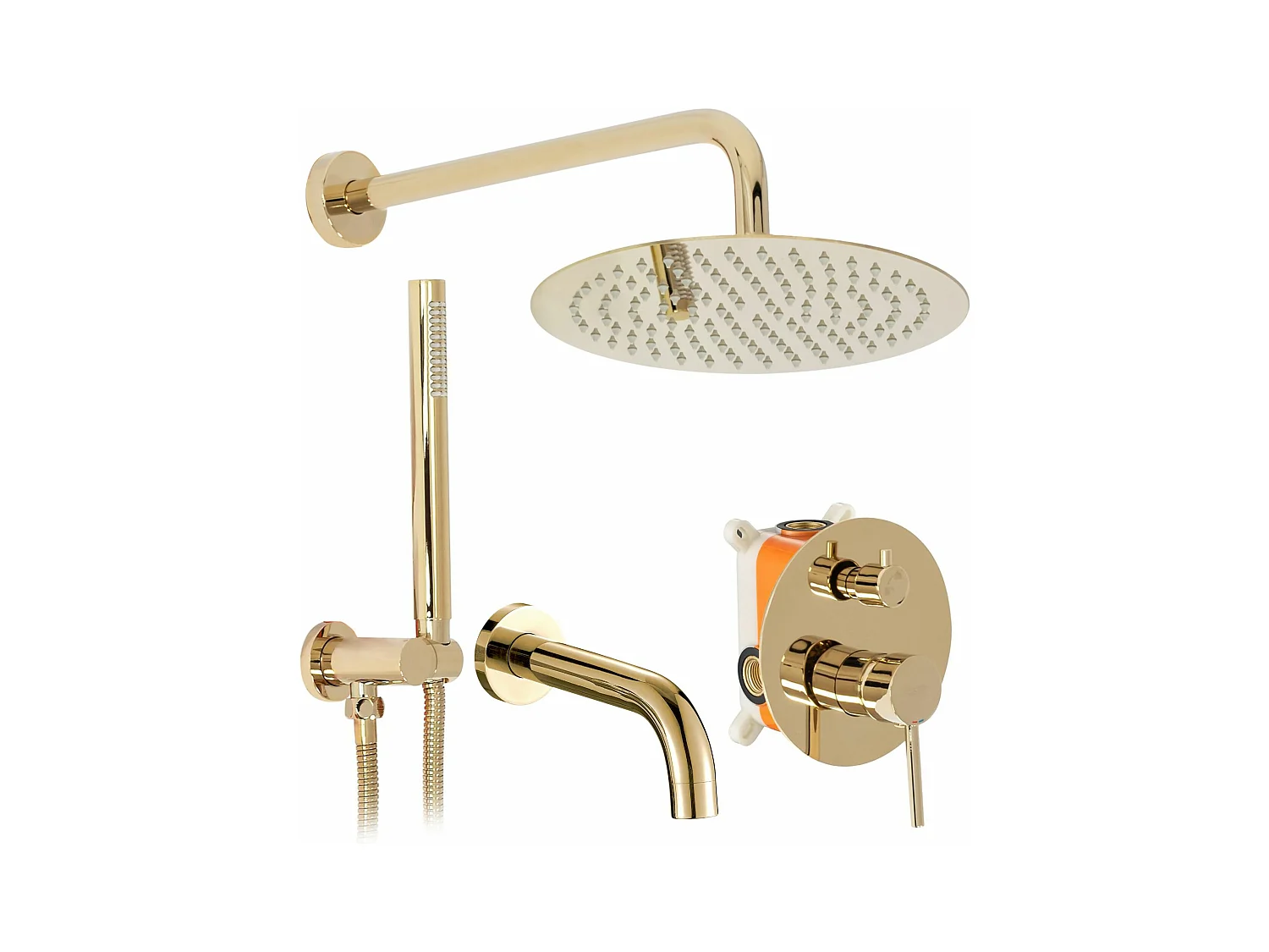 Colonne De Douche-Baignoire Encastrée Rea Lungo Gold