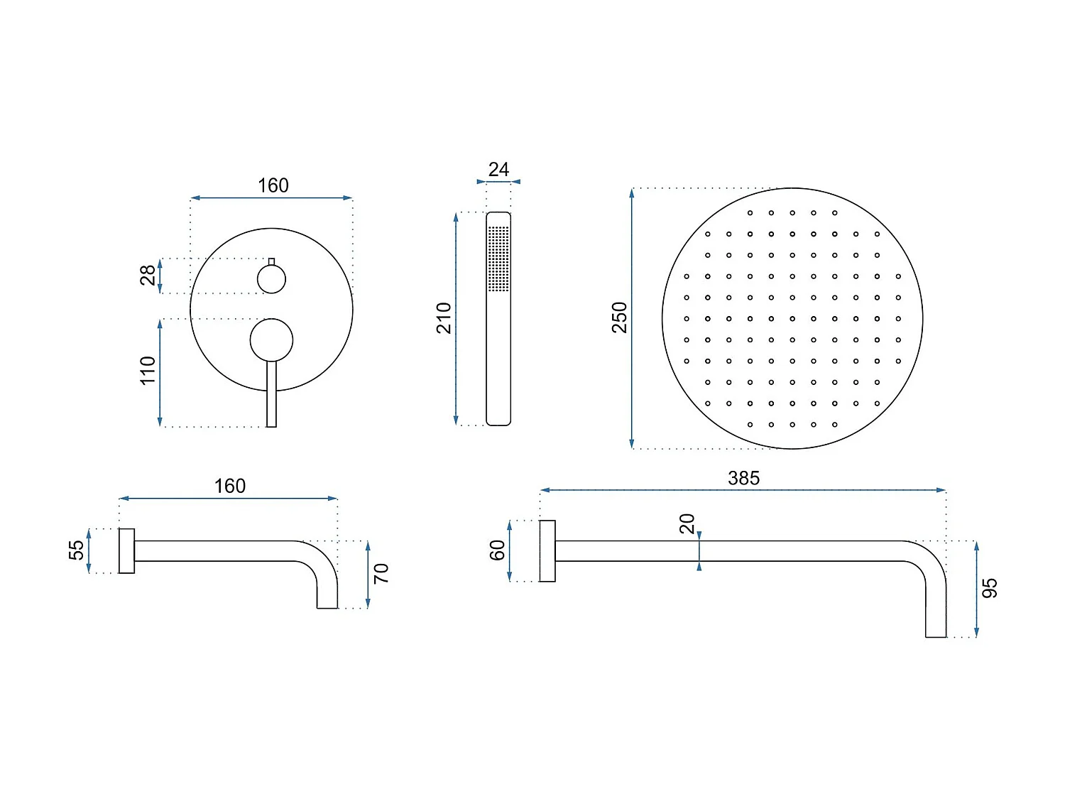 Set Da Vasca-Doccia Da Incasso Rea Lungo Gold