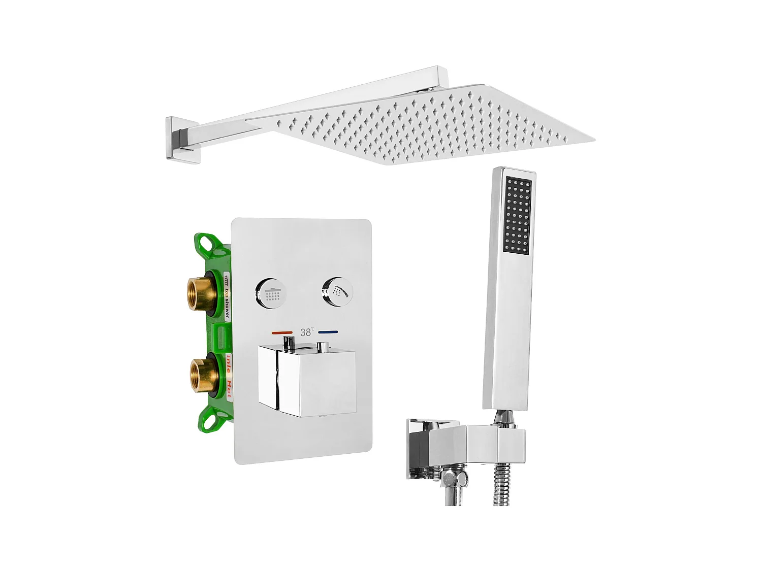 Kit De Douche Avec Thermostat Rea Fenix-Davis Termostat Chrome